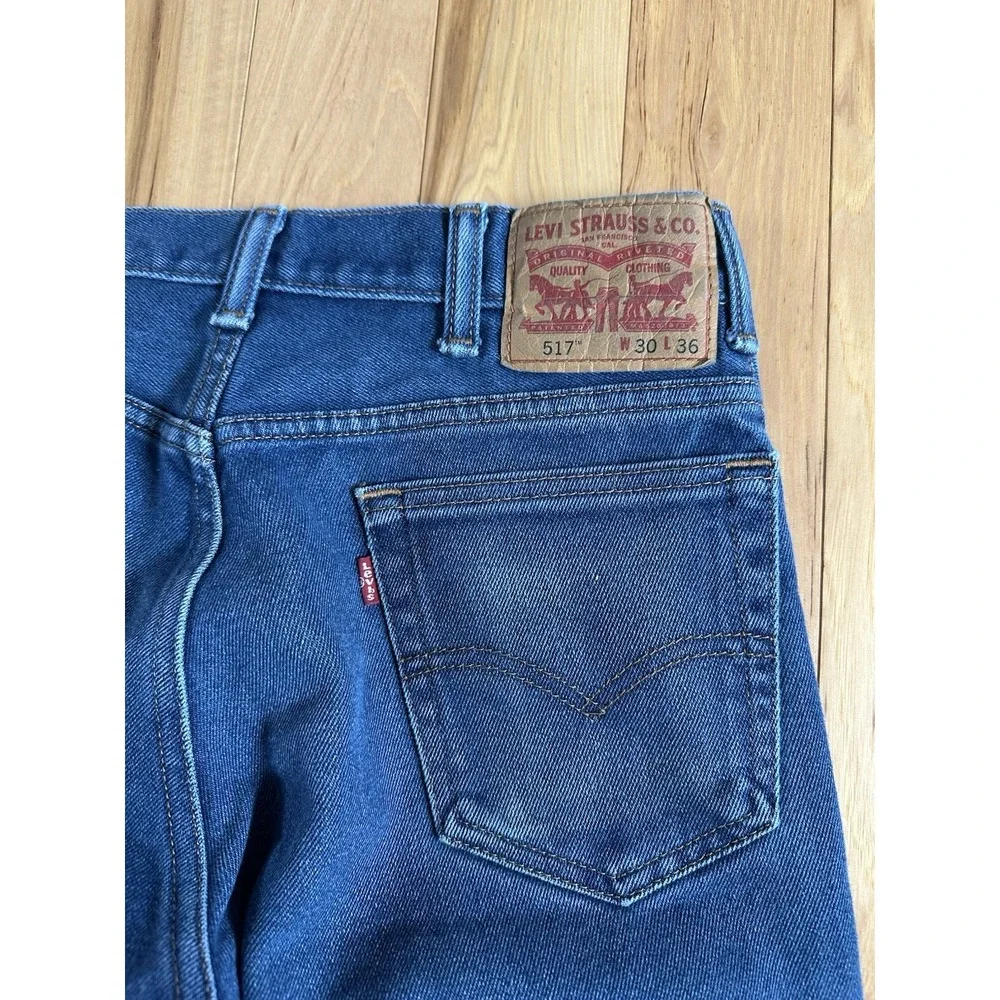 Levi's 517 Jeans Men's 30x36 Blue Bootcut Cowboy Western Workwear (Fits 29x34)